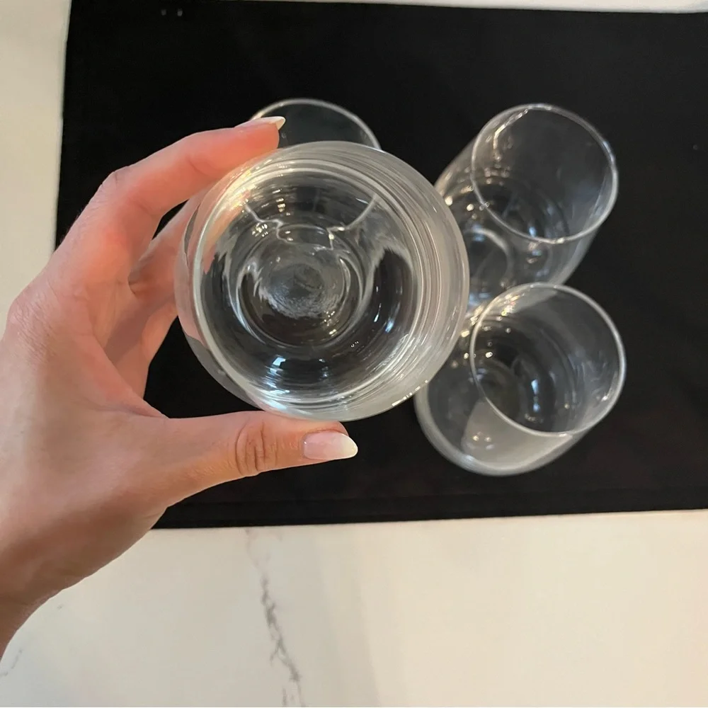 Clear Glass stemless wine Set